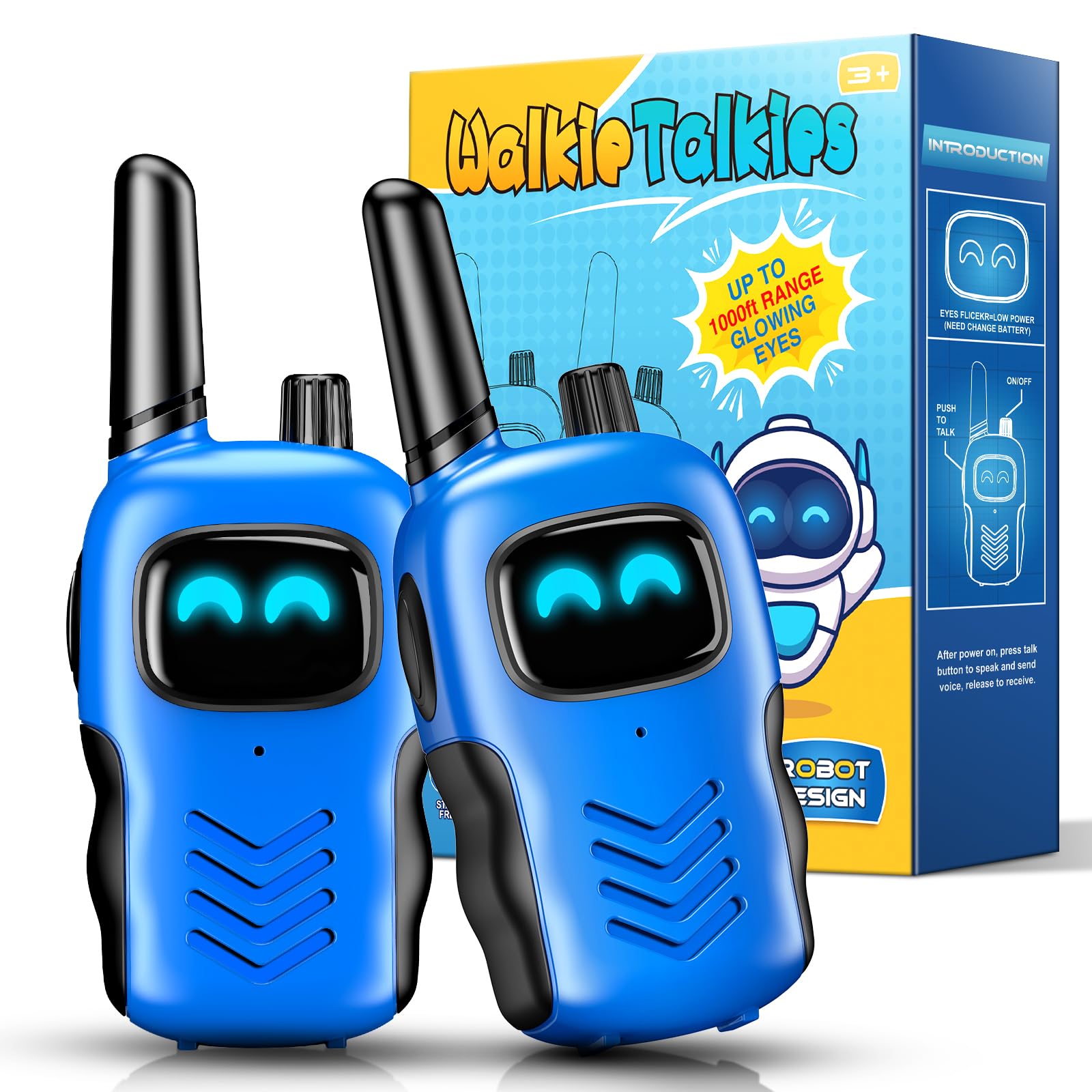 Grriopi Walkie Talkies, Toys for 3-12 Year Old Boy Gift for 4 5 6 Year Olds Boys Outdoor Toy Age 5 6 7 8 9 Walkie Talkie Kids Toys Age 3 4 5 6 7 Walky Talky Camping Accessories Blue