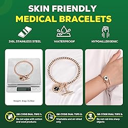Theluckytag Upgraded QR Code Medical ID Bracelets