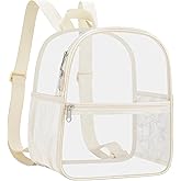 Oraben Clear Backpack Stadium Approved 12×12×6 Clear Mini Backpack Small Transparent Backpack for Concert, Beach, Work, Travel & Sporting