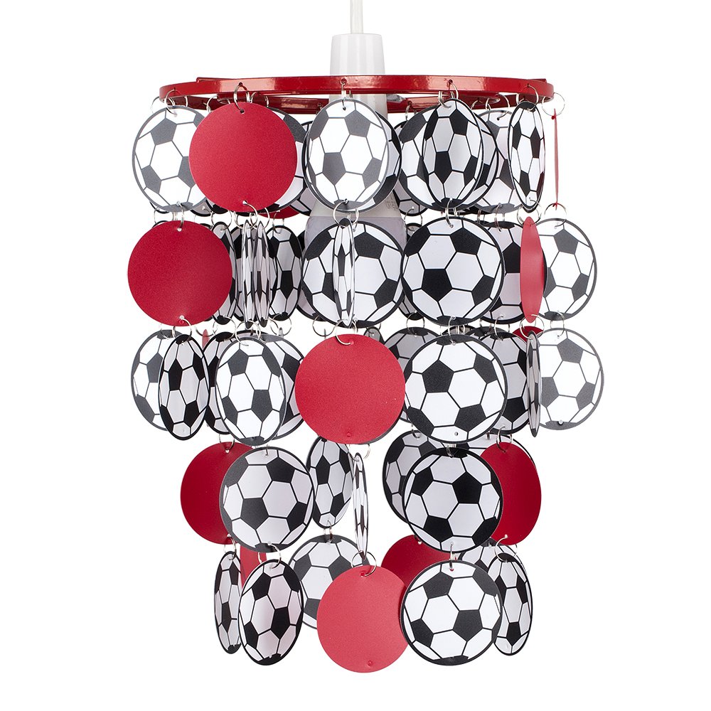 MiniSun | Boys Red Football Ceiling Light Shade | Children's Lighting, Home Décor & Improvement Essential | 23cm Shade Width