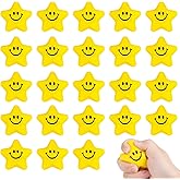 24PCS for Star Stress Balls Cute Mini Face Foam Toys 2.16Inch Mini Stress Relief Balls for Kids Adults Classroom Anxious Fidget Sensory Party Decorations Supplies