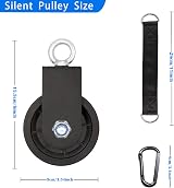 LFJ Gym Pulley System with Strap Carabiner DIY Home LAT Pulldown Lift Cable view 3