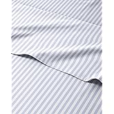 Kids Twin Size Blue Striped Sheets - 3 Piece Blue Stripe Sheet Set - Nautical Themed Bedding - Ultra-Soft & Cozy - Breathable & Machine Washable - Sky Blue Bed Set for Boys, Girls, Teens & Toddlers