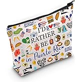 PWHAOO Puerto Rico Travel Gift Rather Be In Puerto Rico Makeup Bag Welcome to Puerto Rico Cosmetic Bag Puerto Rico Flag Souvenir Merch (Rather Be In Puerto Rico M)