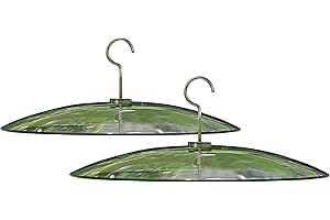WOWARE 2 Pack 13 1/2 Inch Clear Glass Squirrel Baffle Weather Guard for Shepherd Hook or Bird Feeding Station Pole or Hanging Bird Feeders