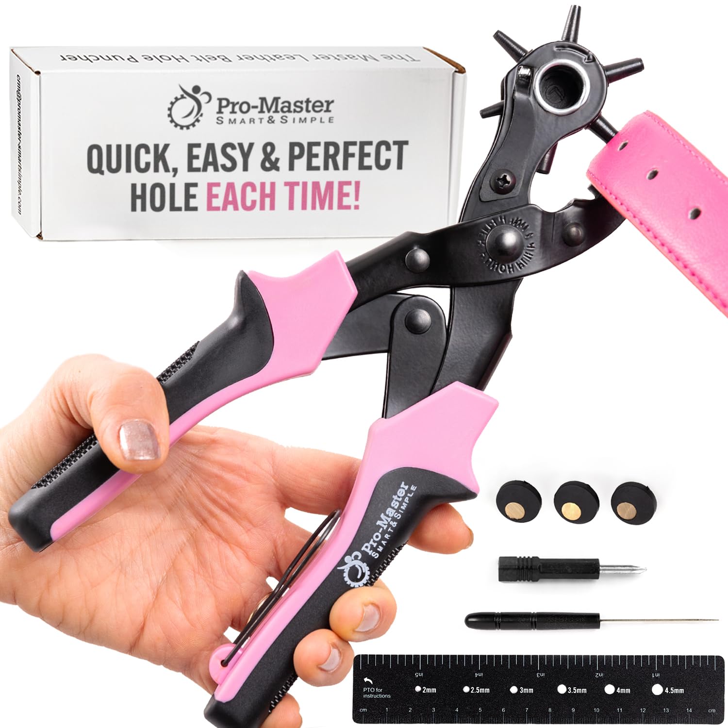 Precision Leather Hole Punch Tool, Multi-Size Hole