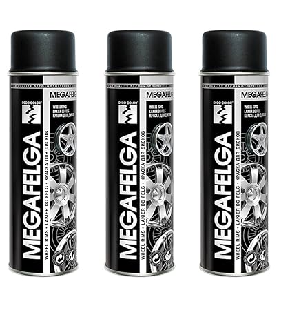 Fahrzeugteile Hoffmann 3 Stück 500ml Felgenlack Felgen Farbe schwarz matt 22543