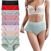 Xaanelr Women's Underwear Cotton Tummy Control High Waisted Underwear Soft Breathable Full Coverage Panties Multipack