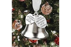 TRESNAF Loss of Grandma Christmas Bell Memorial Ornament A Piece of My Heart is in Heaven Sympathy Bereavement Gifts Angel Ornaments for Christmas Tree Hanging with Silk Ribbon & Red Gift Box