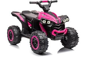Kids Republic Off-Road ATV Ride-On Toy Car for Kids - 12V Battery Powered Electric ATV with LED Lights, High/Low Speeds, and 