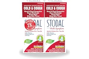 Boiron Stodal Cold & Cough Syrup,(Twin Pack), Relief for Nasal & Chest Congestion, Runny Nose, and Dry or Wet Cough. Adults a