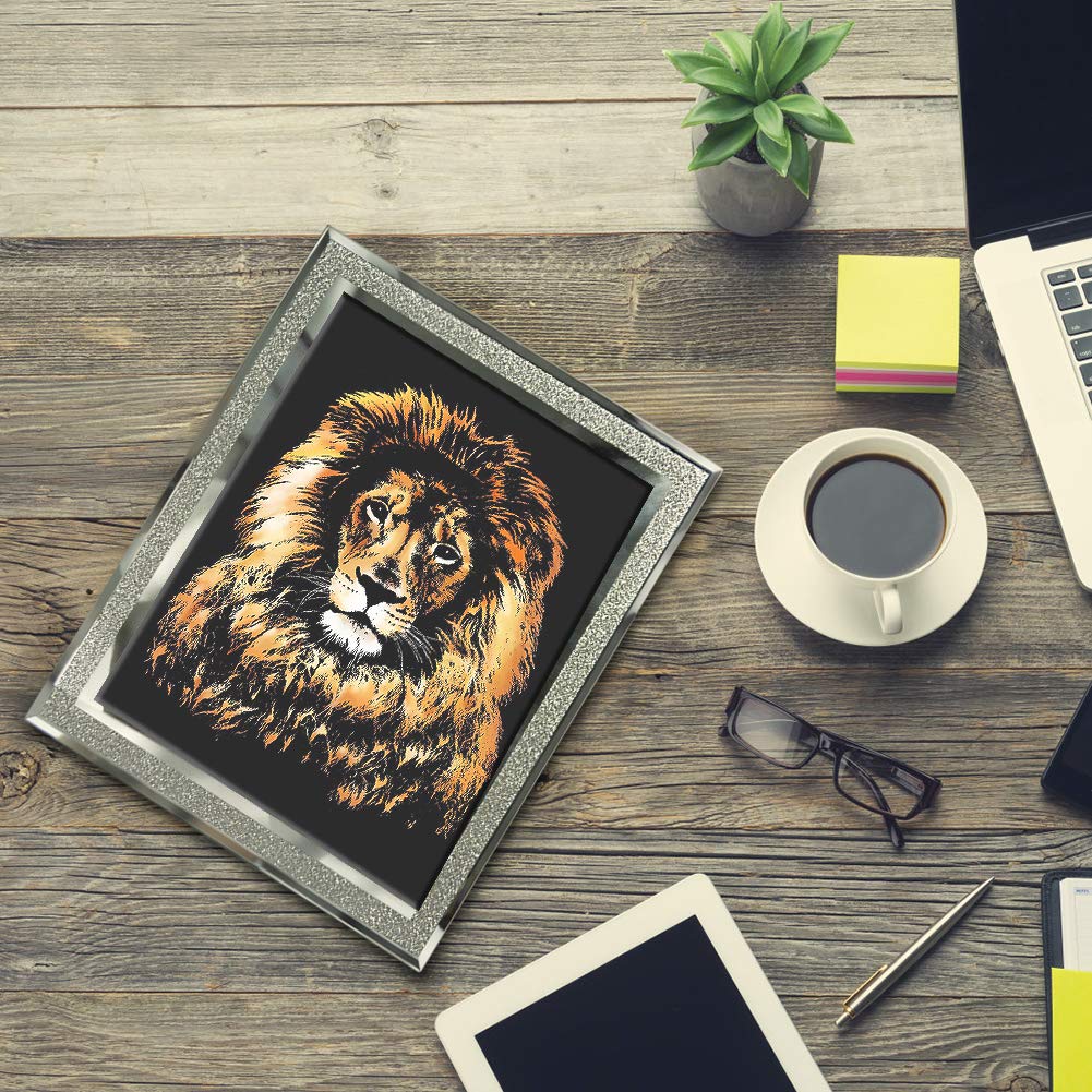 MIASTAR Scratch & Sketch Art for Kids & Adults, Rainbow Painting Night View Scratchboard(A4), Art & Craft, 4 Sheets Scratch Cards & Drawing Pen, Clean Brush (Wild Beast)