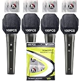 TENGYES Disposable Microphone Hygiene Covers, 400 PCS (200 Pack) | Non-woven, Handheld Mic Cover, Windscreen Protective Cap, for KTV Karaoke Recording Room Stage Performance