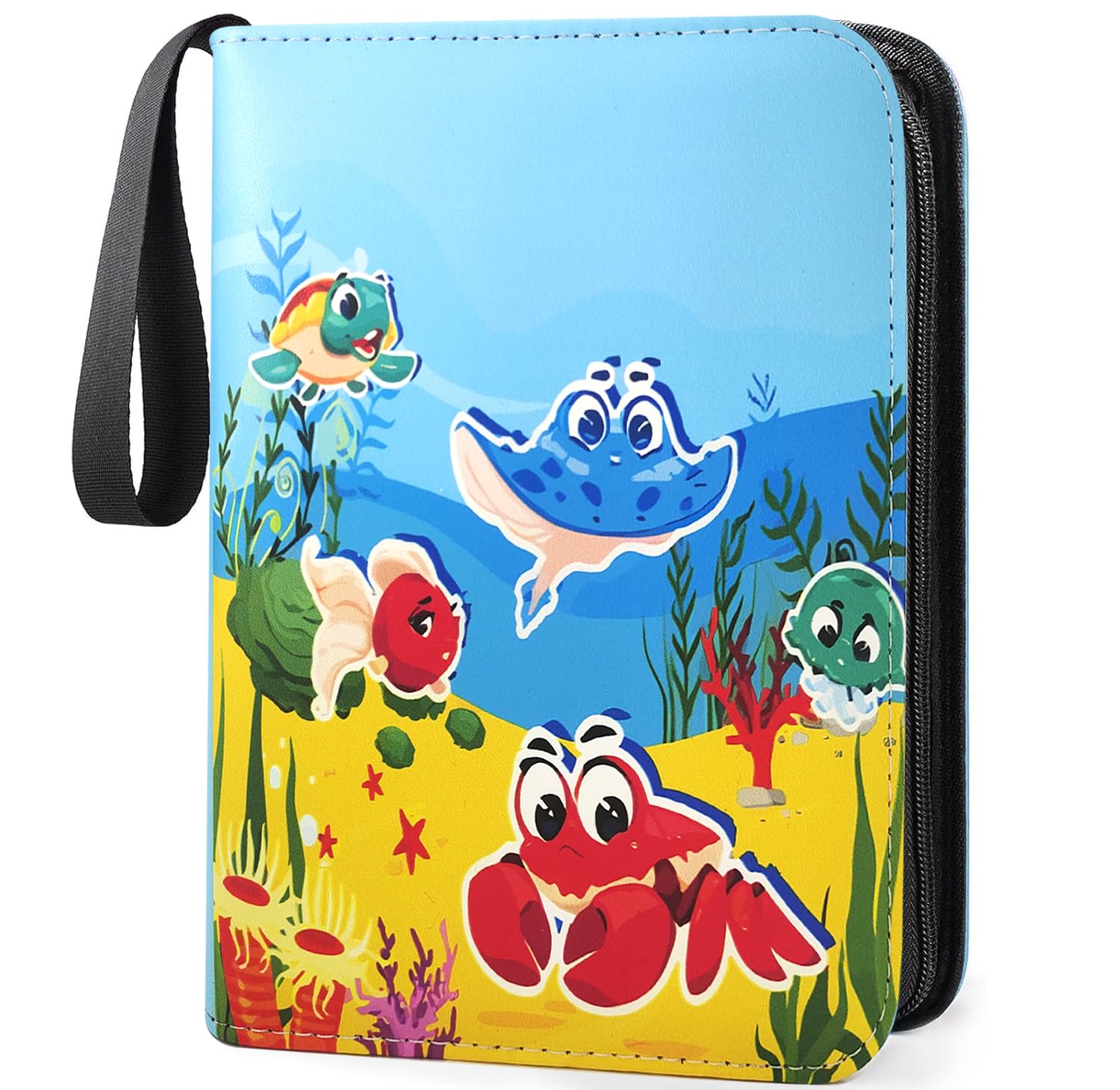 Photo 1 of 160 Pockets Card Holder Binder for Yoto Cards, 2025 Upgrated Card Binder Abulm for Player & Mini Audiobook Cards, PU Leather Card Binder for Bank, Study, Credit Card (Marine Animal)