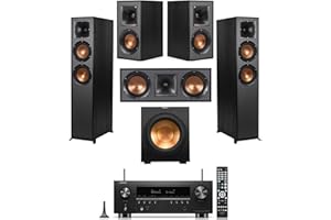 Klipsch Reference 5.1 Home Theater System with 2X R-625FA Floorstanding Speaker, R-12SW Subwoofer, R-52C Center Channel, R-41M Bookshelf Speaker and Denon AVR-S770H 7.2-Channel 8K Network AV Receiver