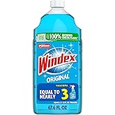 Windex Glass &amp; Window Cleaner Refill, Original, 67.6 oz | Streak-Free Shine, Removes Dirt, Smudges &amp; Fingerprints from Glass Tabletops, Windows, Mirrors, Shower Doors &amp; More