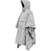 HAZARD 4 PonchoVilla Tactical Poncho, Waterproof Breathable Military Rain Gear, Softshell, Heavy Duty &amp; Packable - White Arctic Warfare Edition