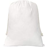 SumDirect 20Pcs Cotton Muslin Bags,White Lightweight Gift Bags Breathable Pouches with Drawstring Reusable Packing Storage Bags for Wedding, Party, Birthday (8x10inch)