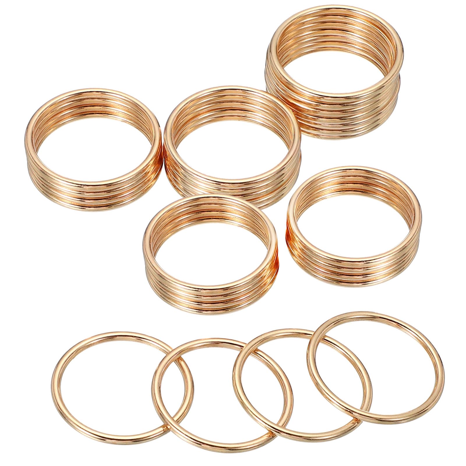 PATIKIL Metal O Rings 35mm / 1.4", 20 Pack Electroplated Zinc Alloy O Ring Buckle Seamless Welded Round Rings for Bags Purse Belts Hardware DIY Craft Dog Leashes, Gold