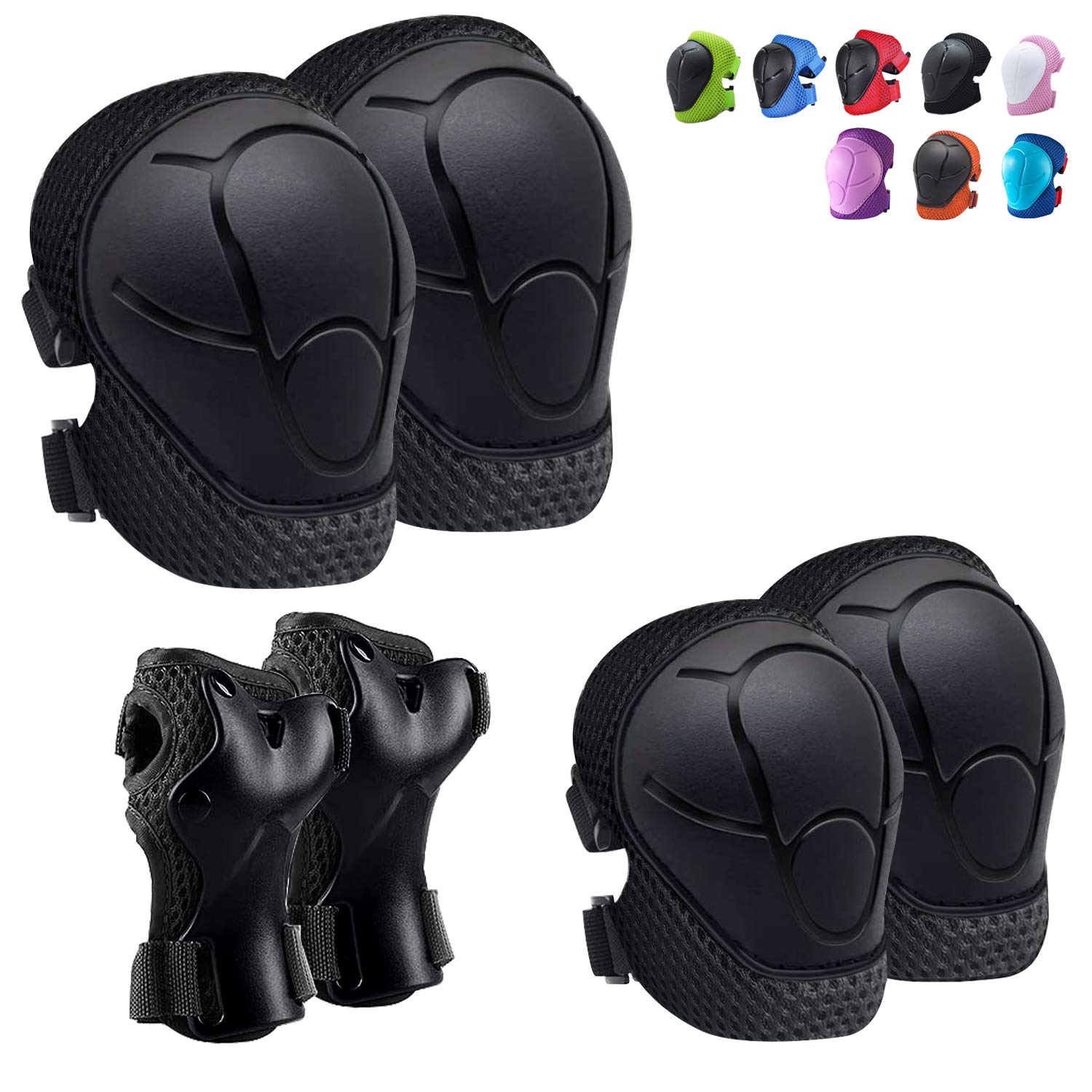 CKE Knee Pads for Kids Knee pads and Elbow Pads Toddler Protective Gear Set Kids Elbow Pads and Knee Pads for Girls Boys with Wrist Guards 3 in 1 for Skating Cycling Bike Rollerblading Scooter