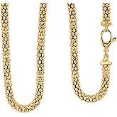 Shop LC Pop Corn Chain Necklace in 14K Yellow Gold Over Sterling Silver 24 Grams 22 Inches