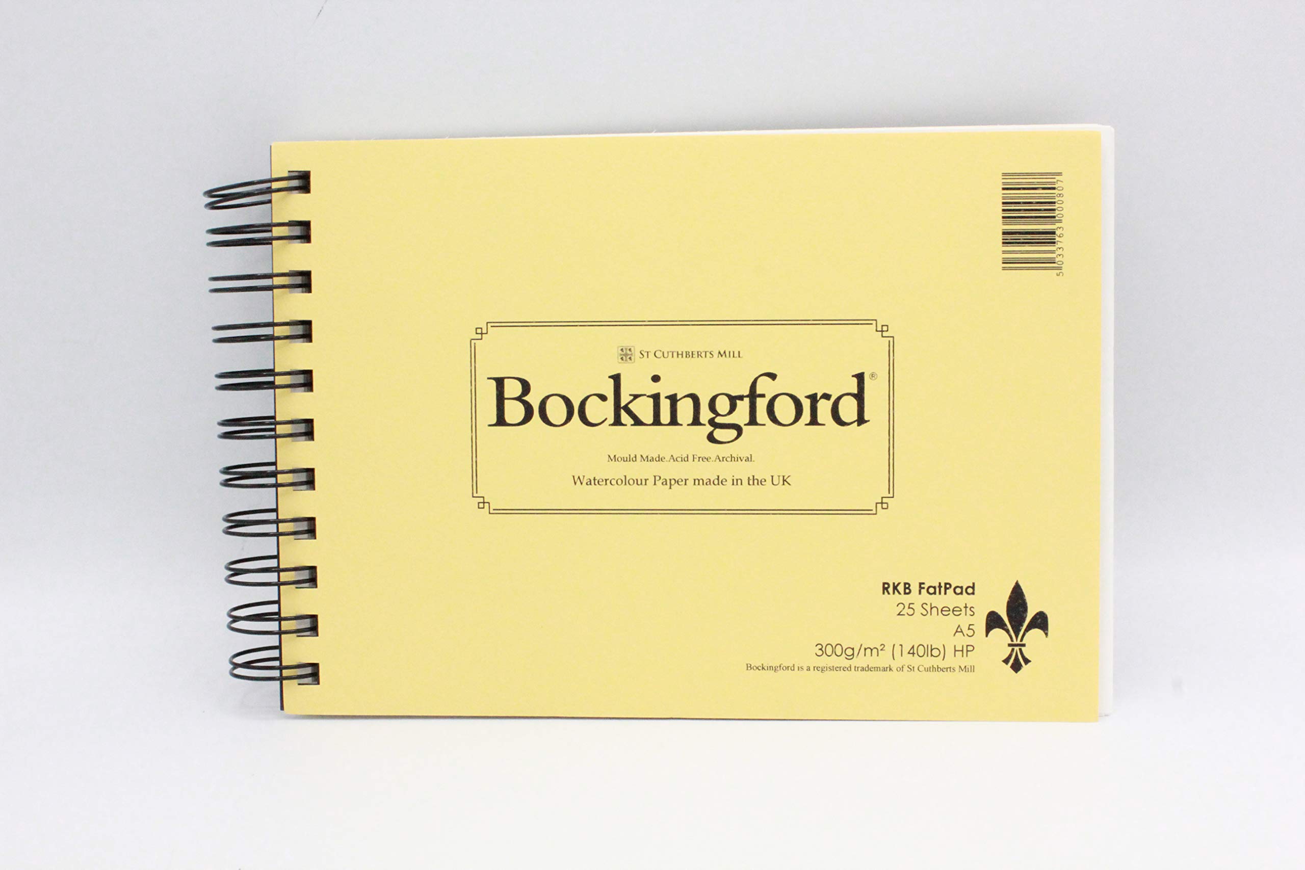 R K Burt Bockingford Watercolour Paper pad Hot Pressed Fat pad 25 Sheets (A5)