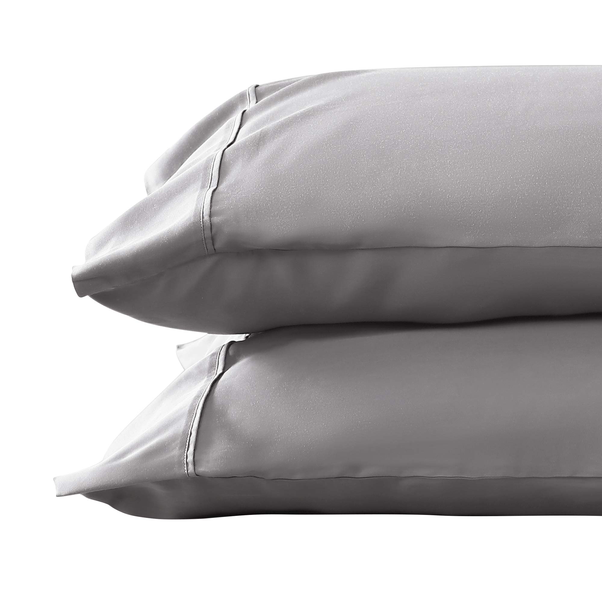 Photo 1 of Valeron 100% Tencel Modal Sateen Woven-Luxuriously Soft, Breathable, Cooling Beech Tree Fiber-Pillowcase Set, King, Silver
