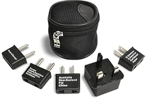 Ceptics International Worldwide Travel Plug Adapter 5 Piece Set, Great for Cell Phones, Battery Chargers, Laptops to Work in Most Countries