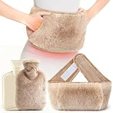 Hot Water Bottle with Soft Cover and Wearable Waist Wrap for Period Comfort | 1L Rubber Hot Water Bag, Hand Warming Pocket, Warm Compress for Back, Abdomen &amp; Neck, Gift for Women &amp; Men