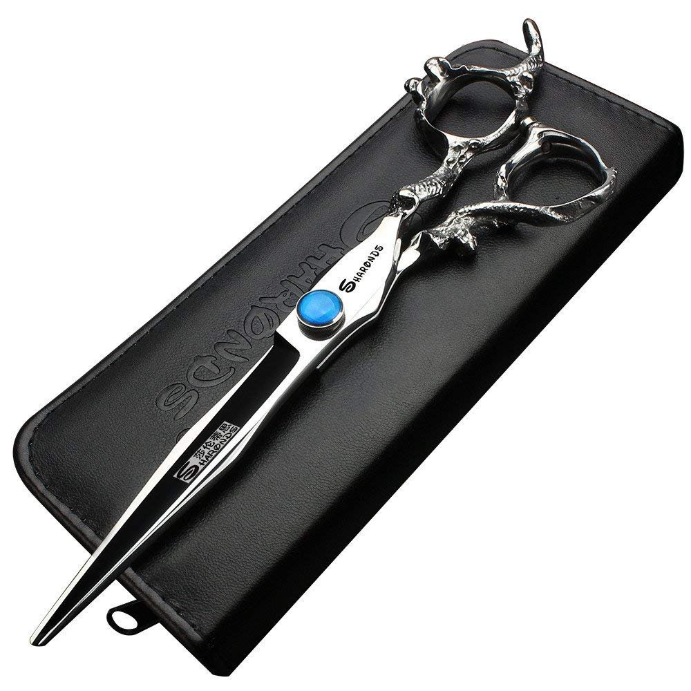 7/8-inch Personalized Scissors Salon Hairstyle Scissors Stainless Steel Hair Styling Tools (7-inch Flat Shear-C) — image 1