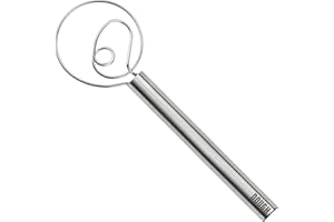 Tovolo Danish Sturdy Wire Batter Blender for Cooking, Bread Baking Accessory, Easy to Clean, Stainless Steel, 12" Dough Whisk, Silver