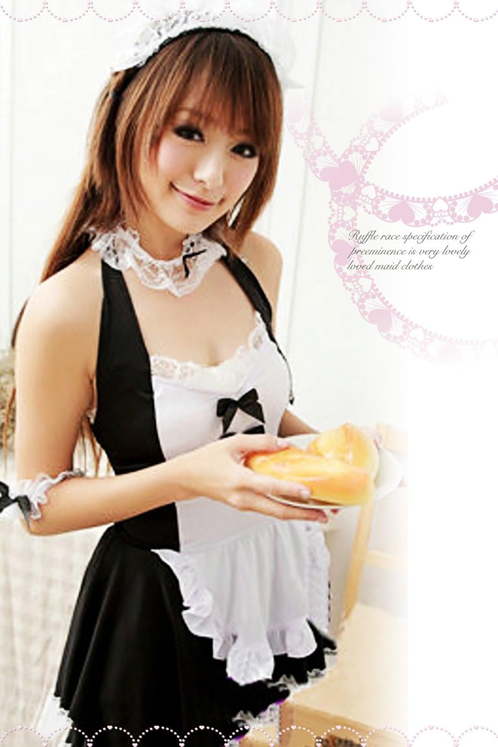 Amazon Yullymerry ミニスカ メイド服 コスチューム フルセット B コスプレ 仮装 通販