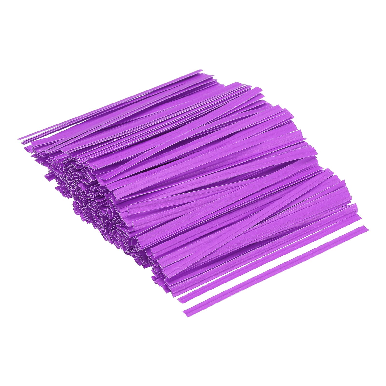 PATIKIL Twist Ties 3.5" Paper Closure Tie for Party Tying Gift Bags, Candy, Bread, Arts Crafts Purple Pack of 500