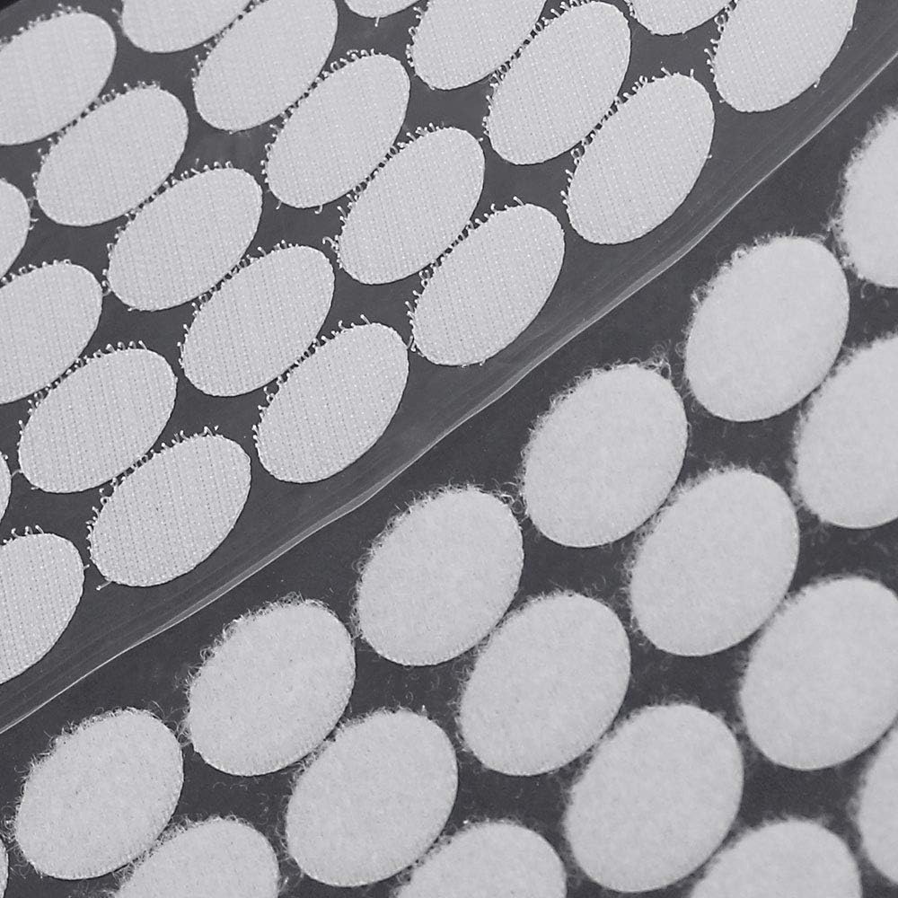 CODIRATO 500 Pcs Self Adhesive Dots Tapes Sticky Back Coins Dots with Hook and Loop Round Pads for Home Office School (White) - Image 3