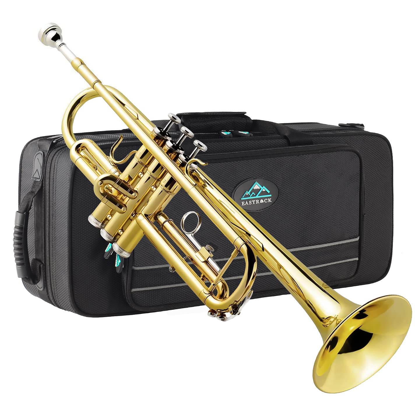 EASTROCK Gold Trumpet Bb Brass Standard Trumpet with Hard Case, Gloves,Cloth, 7C Mouthpiece, Musical Instruments for Student Beginner or Experienced Kids, Adults