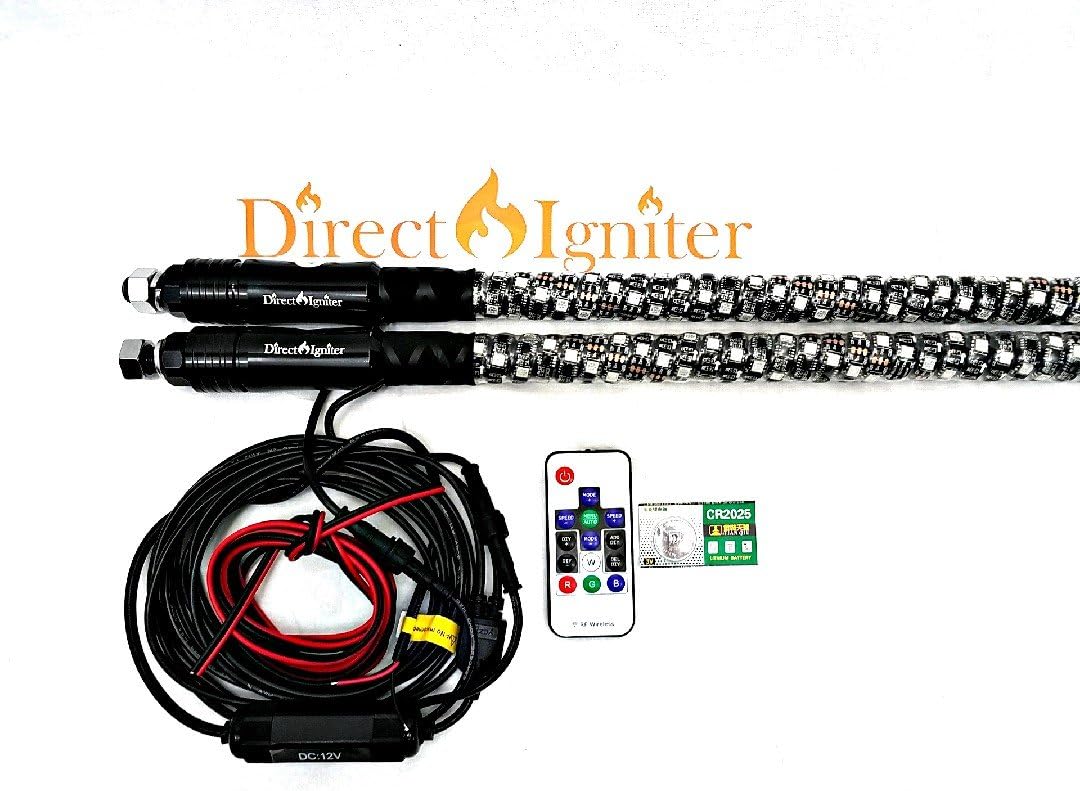 AMERICAN DREAM 360° SPIRAL WRAPPED LED WHIPS PAIR {316 MODES} RZR QUADS UTV OFF ROAD JEEPS 4X4 SIDE BY SIDES (6 FOOT PAIR)