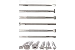 Leather Stamping Tools, 6 pcs Leather Working Saddle Making Stamps Set Special Shape Stamp Punch Set Carving Leather Craft St