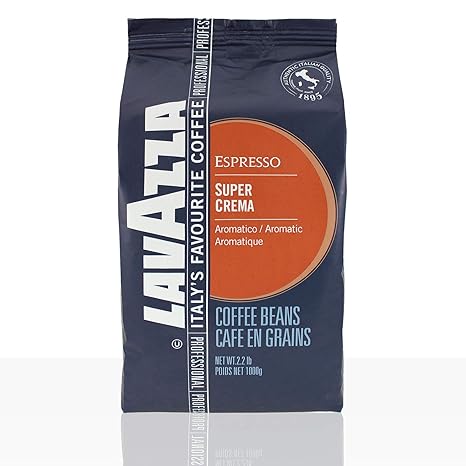 Lavazza Kaffee Espresso Super Crema, ganze Bohnen, Bohnenkaffee, 6er Pack, 6 x 1000g