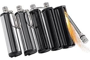 hiSpkNix 5-Pack Permanent Match Lighter - Waterproof Keychain Survival Tool Compatible with Camping, Candles & Emergency (No Fuel)