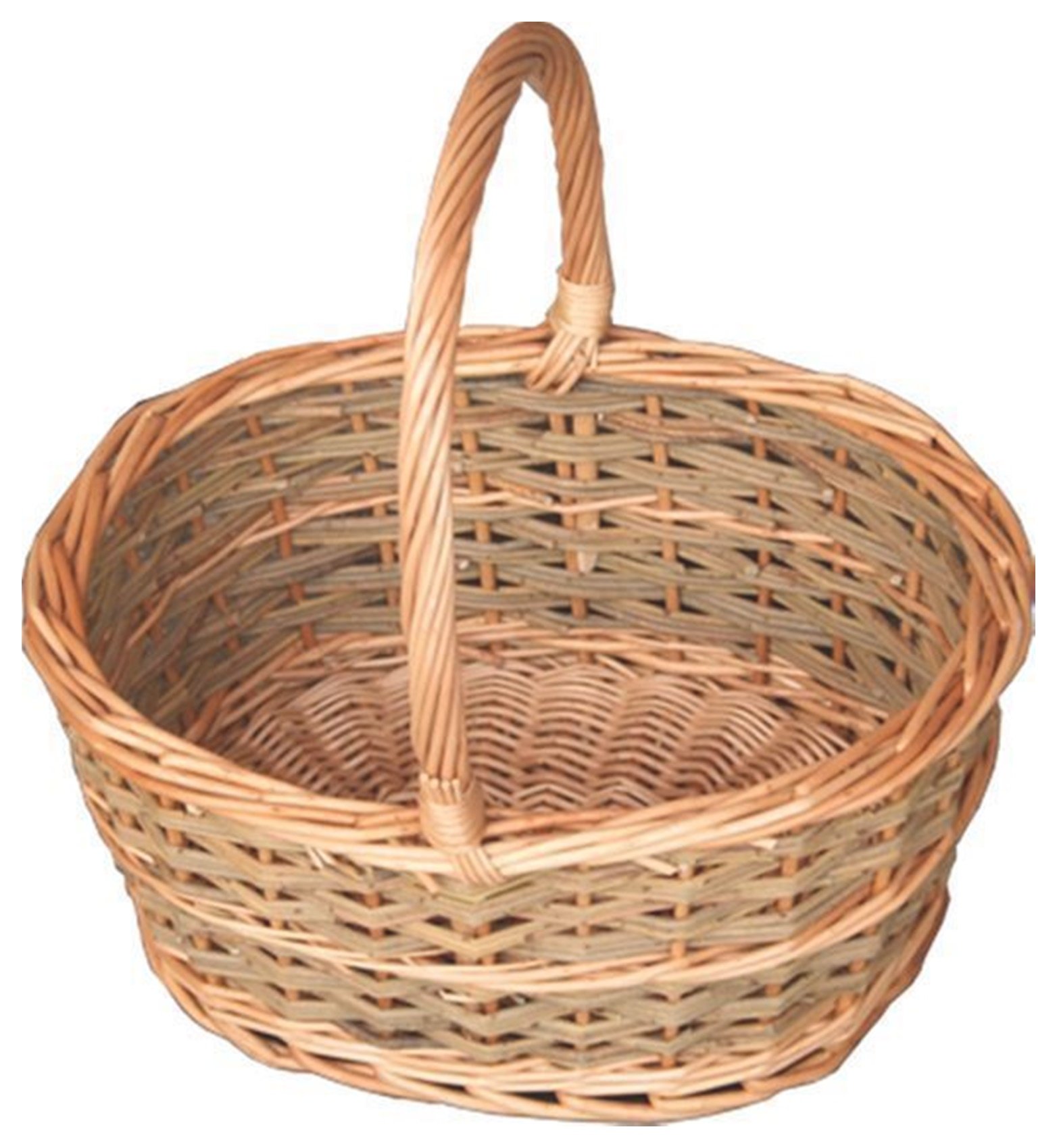 Red Hamper Small Rustic Oval Shopping Basket, Wicker, Brown, 24 x 33 x 15 cm