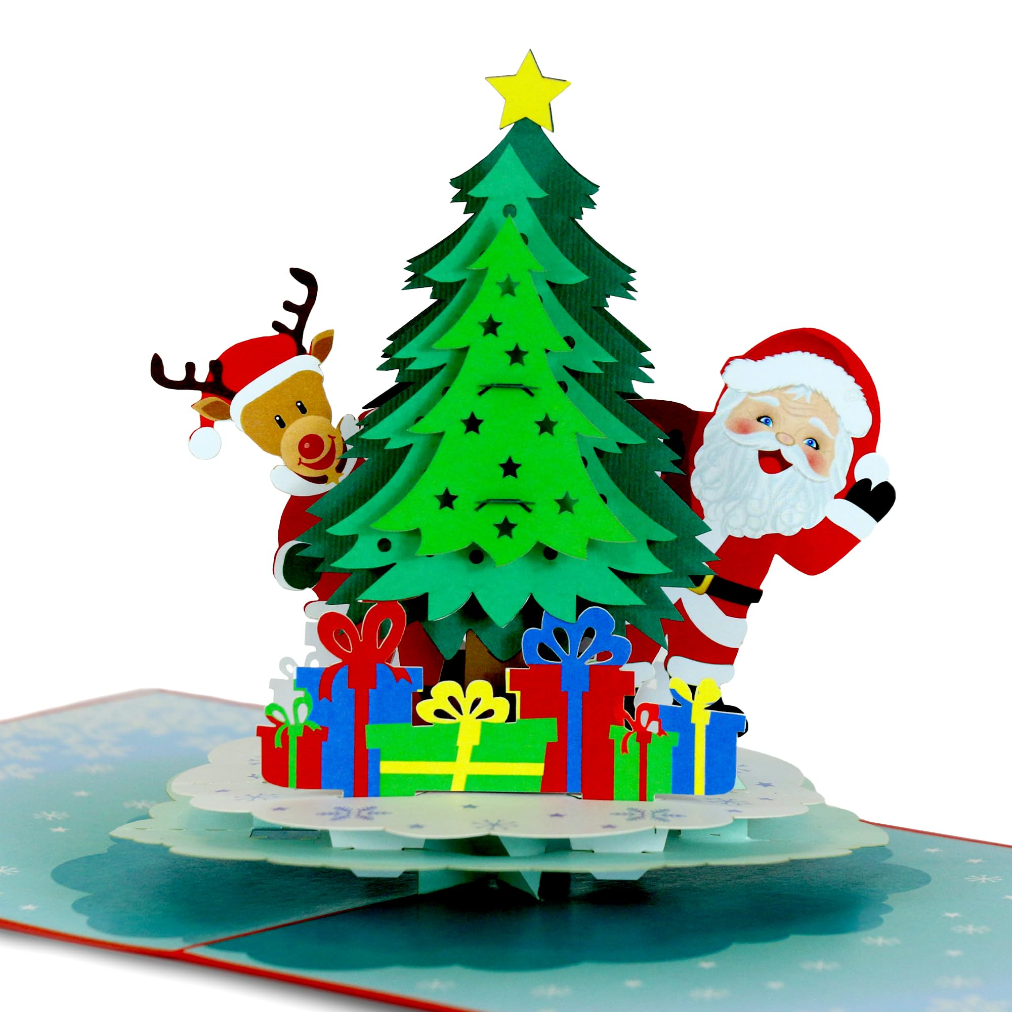 HAPPY GIFTERS Christmas Tree Pop Up Cards - 3D Greeting Pop Up Cards - Xmas Gifts Pop Up Card - Christmas Cards For Family Members - Niece and Nephew Christmas Card