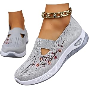 Orthopedic Shoes for Women Wide Width Breathable Comfortable Lightweight Slip on Sneakers Non Slip Arch Support 2026 New Wome