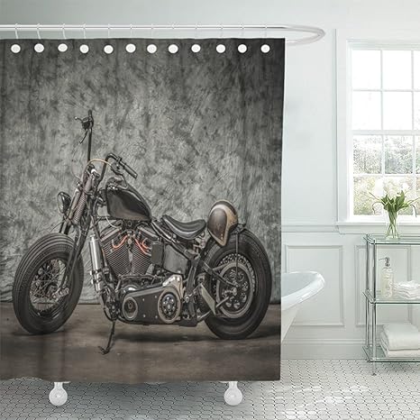 X72 Custom Harley Davidson Waterproof Polyester Fabric Bathroom