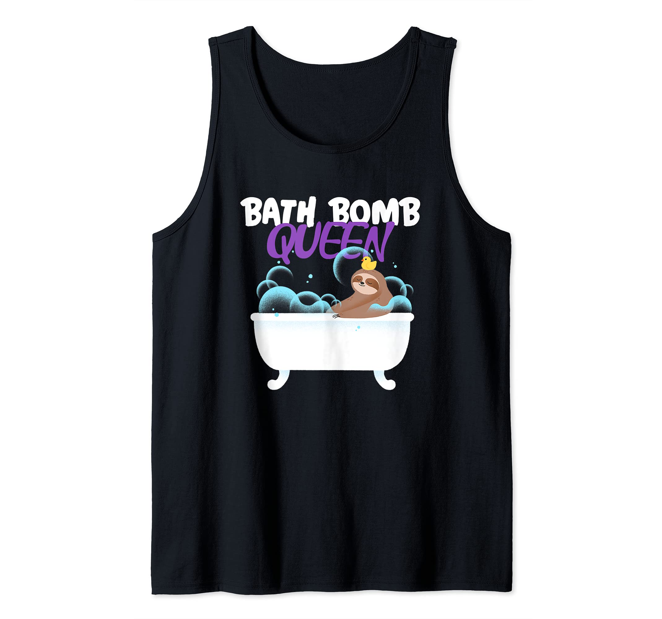 Bath Bomb Queen Sloth | Funny Rubber Toy Duck Tank Top