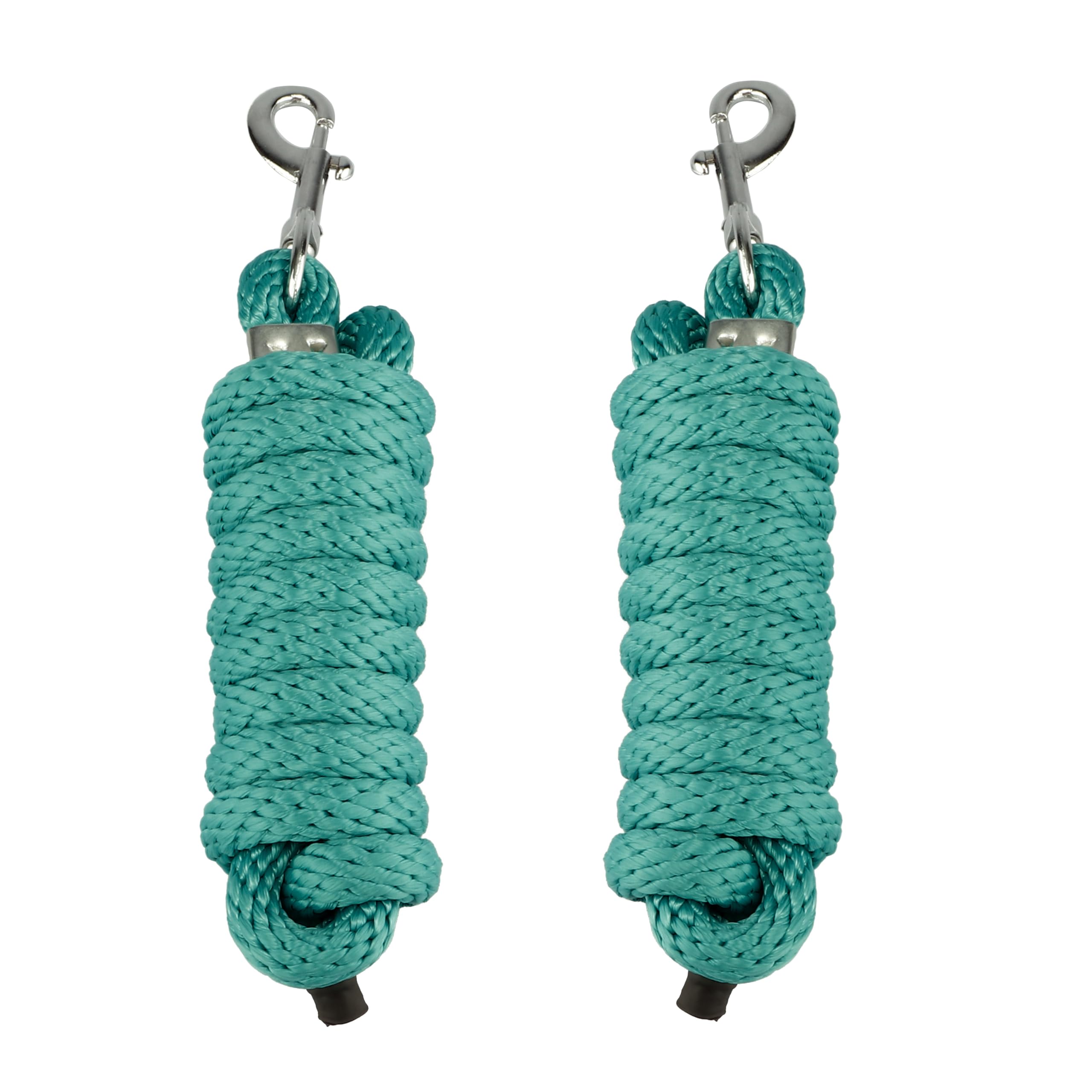SIE Pack of 2 Solid Poly Lead Rope for Horse and Livestock 8 ft (Turquoise)