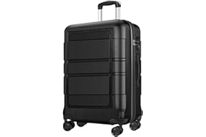 Axidou Carry On Luggage 22x14x9 Airline Approved, Suitcase with Spinner Wheels (20 Inch, Black)