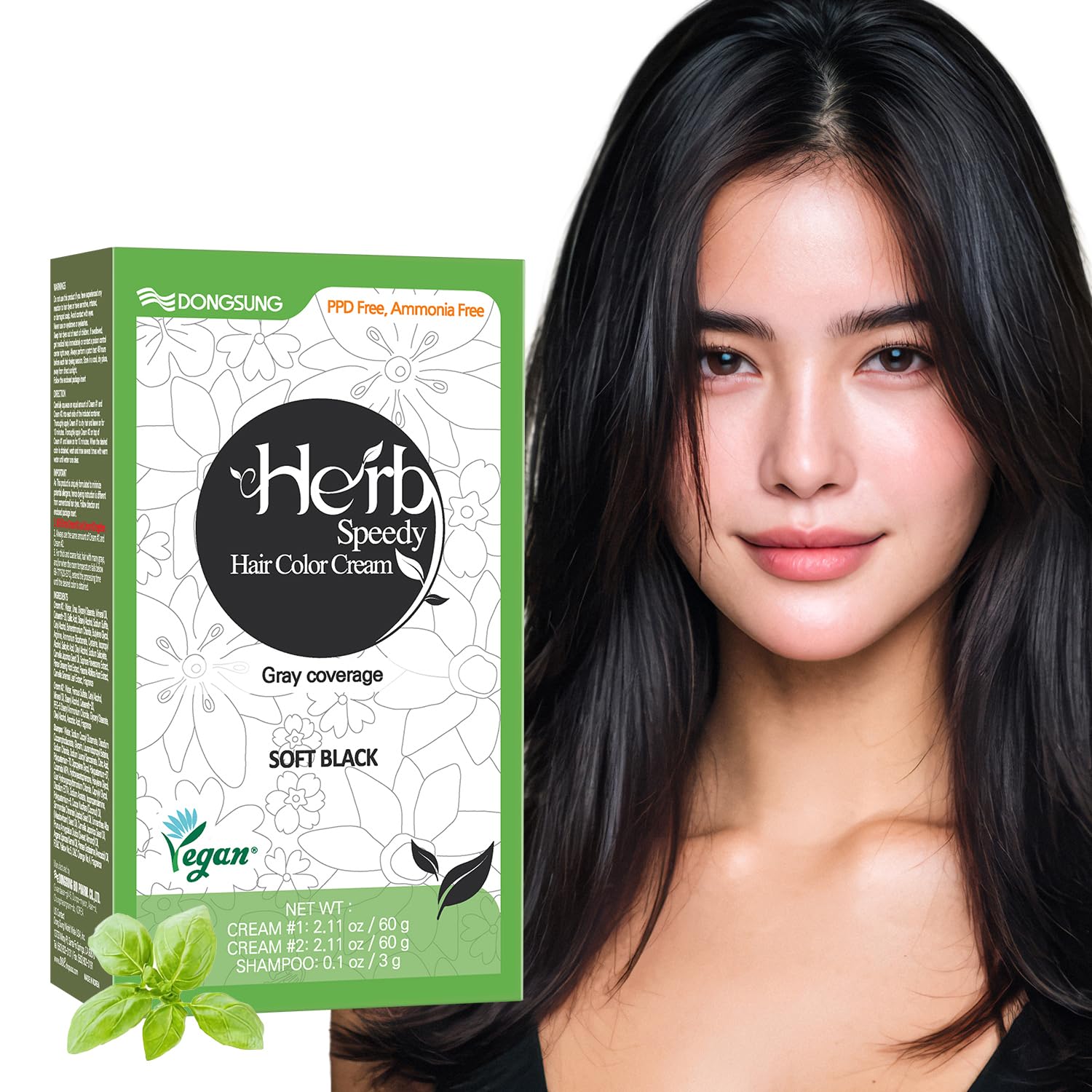 Herb Speedy PPD Free Hair Dye, Ammonia, Paraben Free Hair Color Soft Black Odorless, No more Eye and/or Scalp Irritations From Coloring For Sensitive Scalp — image 1