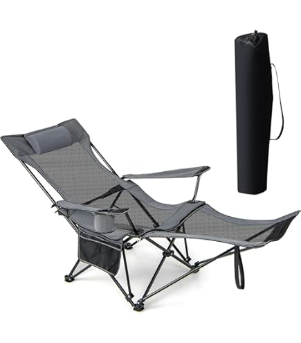 Gymax Folding Reclining Chair GYMAX Patio Chairs With Ottomans