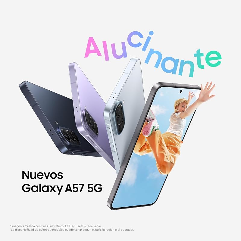Galaxy A57 5G, 128GB, Móvil Fino con IA, 8GB, Gran Angular 50MP, Autonomía 2 Días, Batería 5000mAh, IP68, Garantía del Fabricante 3 Años + 1 Año Extra, Color Azul Oscuro (Versión Española) — foto 2 de 8