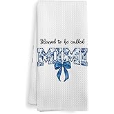 XNXLDYLH Mimi Gifts for Women from Grandkids, Mothers Day Christmas Kitchen Gift for Mimi, Blessed to be Called Grandma Chinoiserie Floral Kitchen Dish Hand Tea Towels for Bathroom, 16x24 Inch